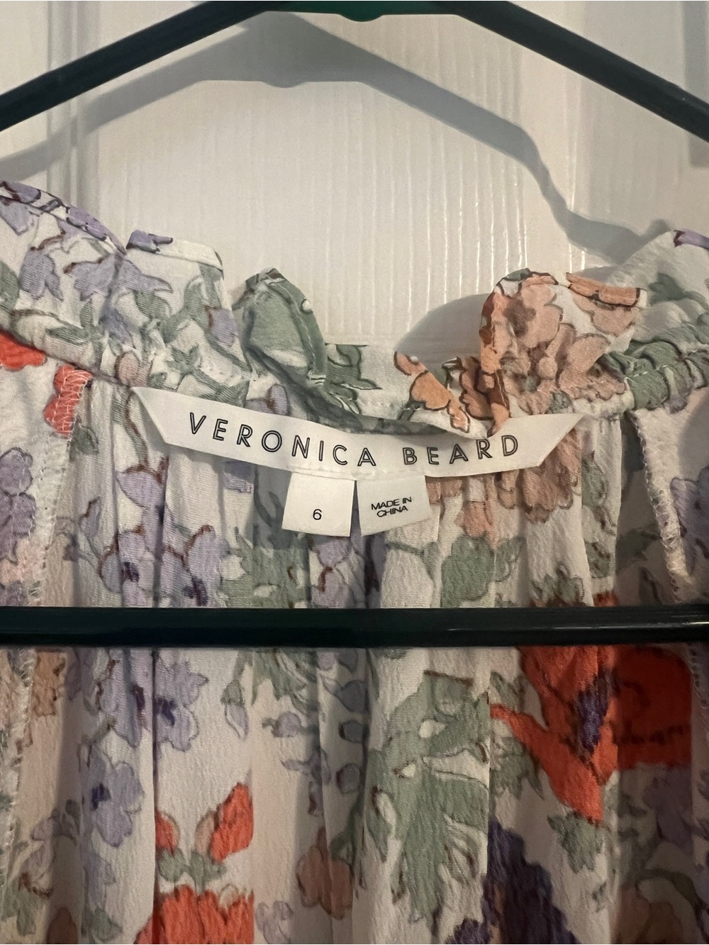 Veronica Beard Floral Boho Tiered Mini Dress Cottagecore Prairie Women’s 6 - Picture 2 of 10
